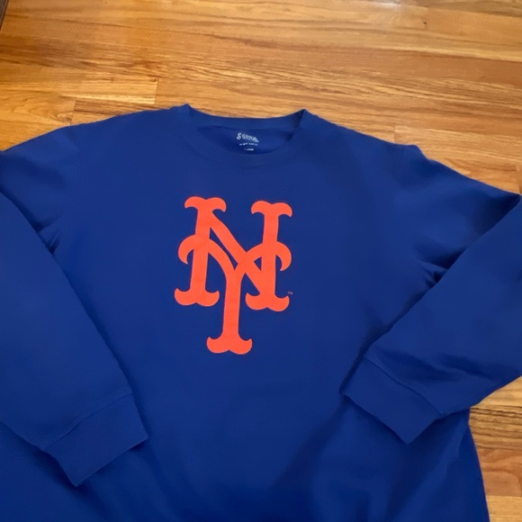 Stitches New York Mets Royal Blue Crewneck Pullover Sweatshirt Men's Size XLarge - Picture 9 of 11